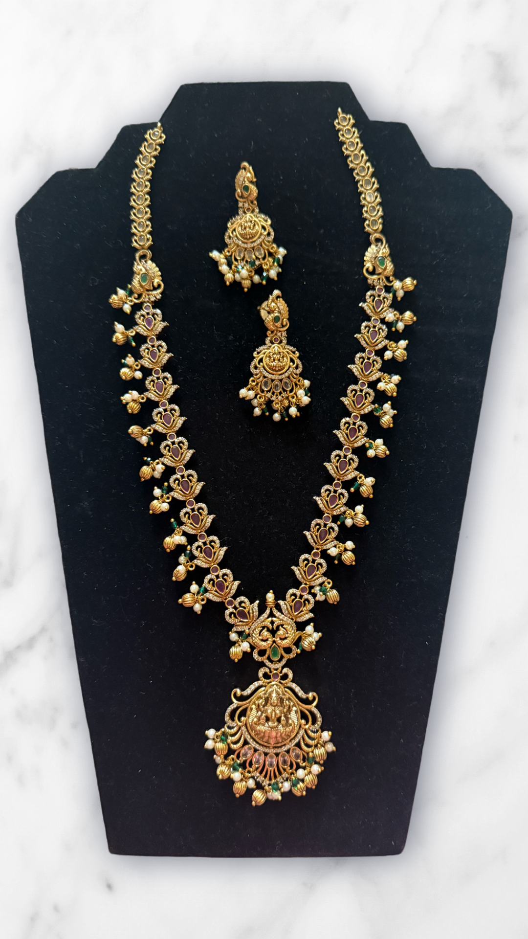 Antique Gold Lakshmi Temple Necklace Set