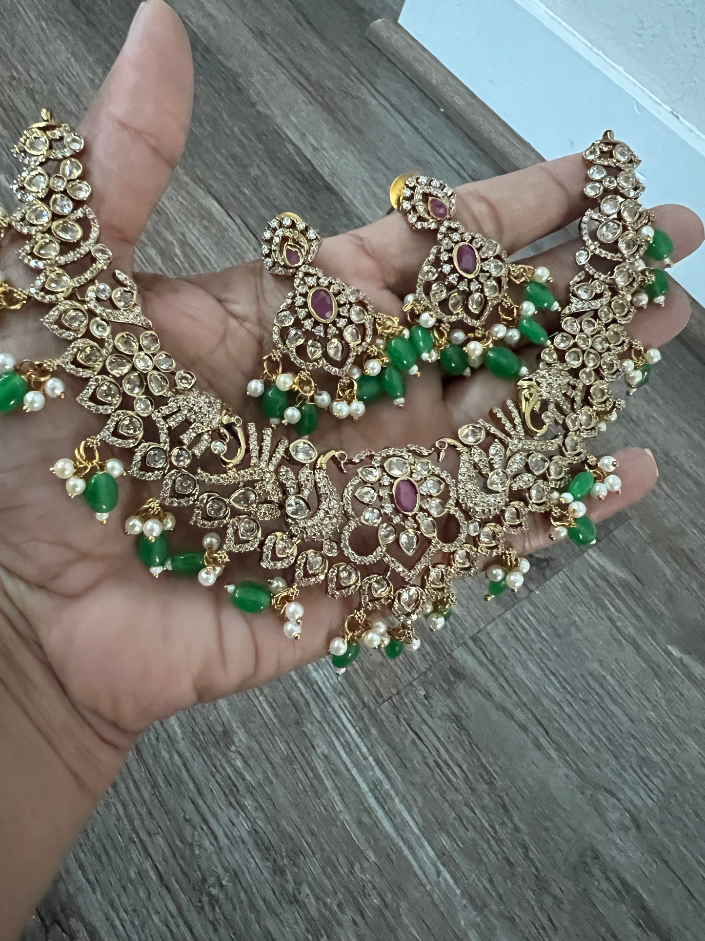 Premium Victorian Peacock Necklace set