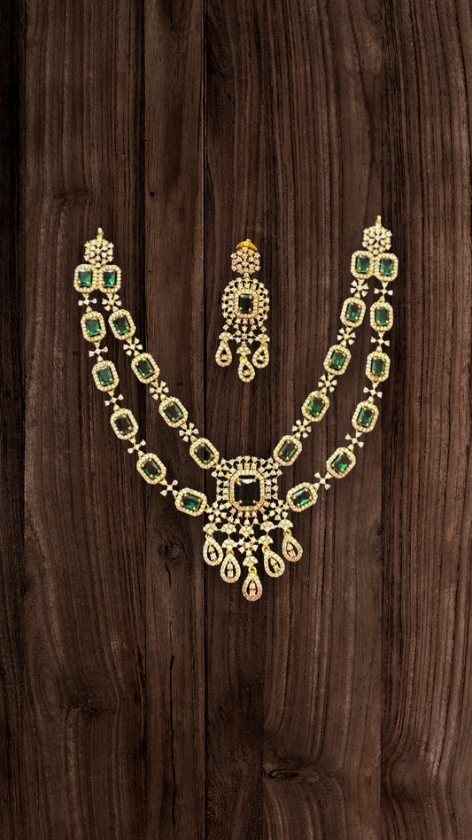 Emerald Elegance Bridal Necklace Set