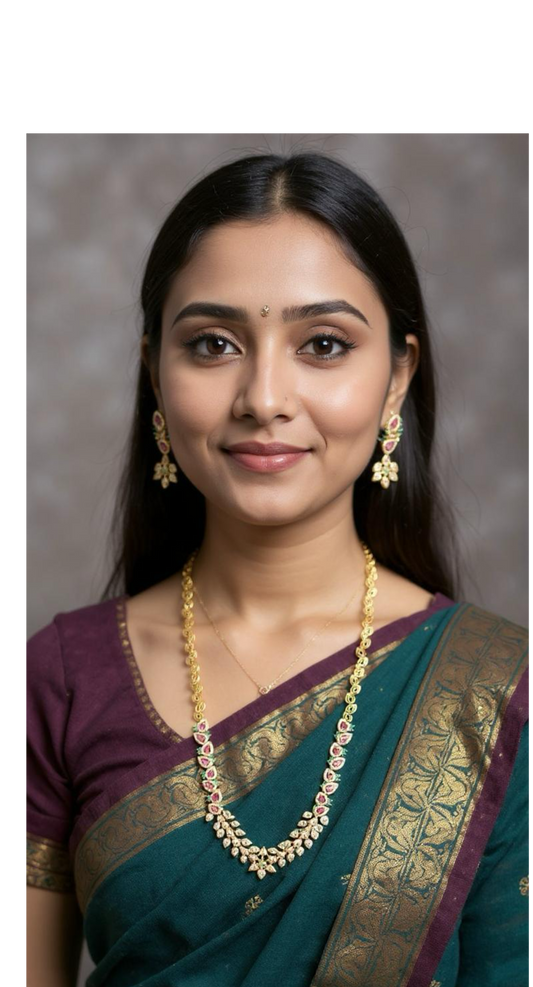 Gold & Ruby Floral Necklace Set