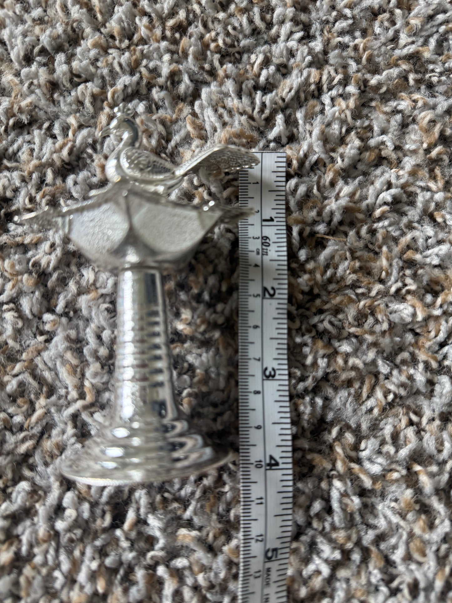 Silver-Tone Peacock Diya