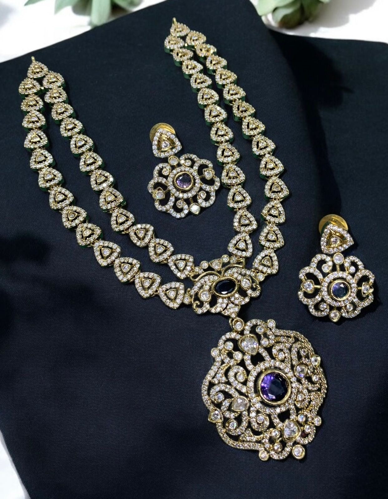 Premium Victoria two layer kundan set