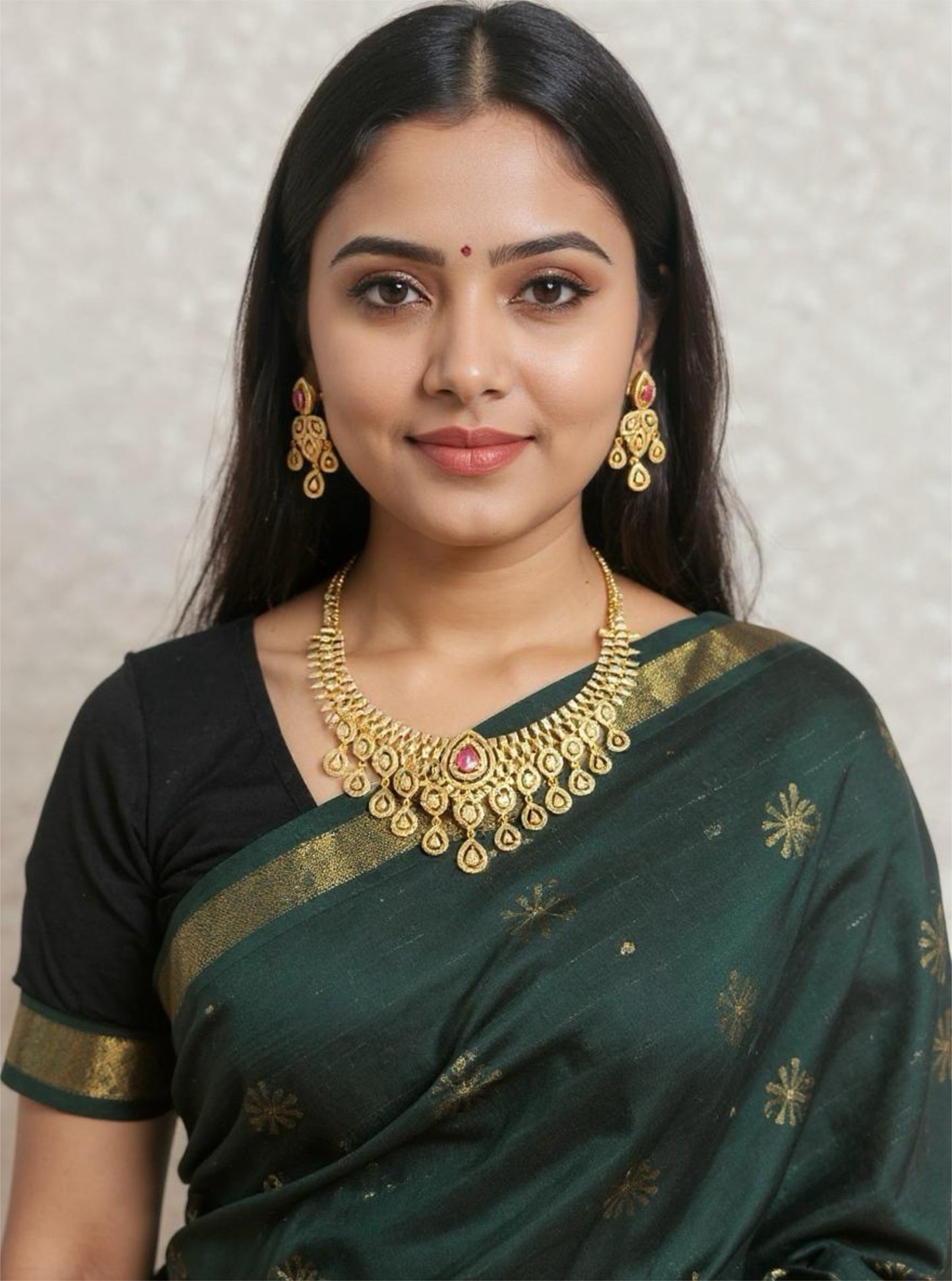 Gold-Plated changeable Necklace & Earring Set