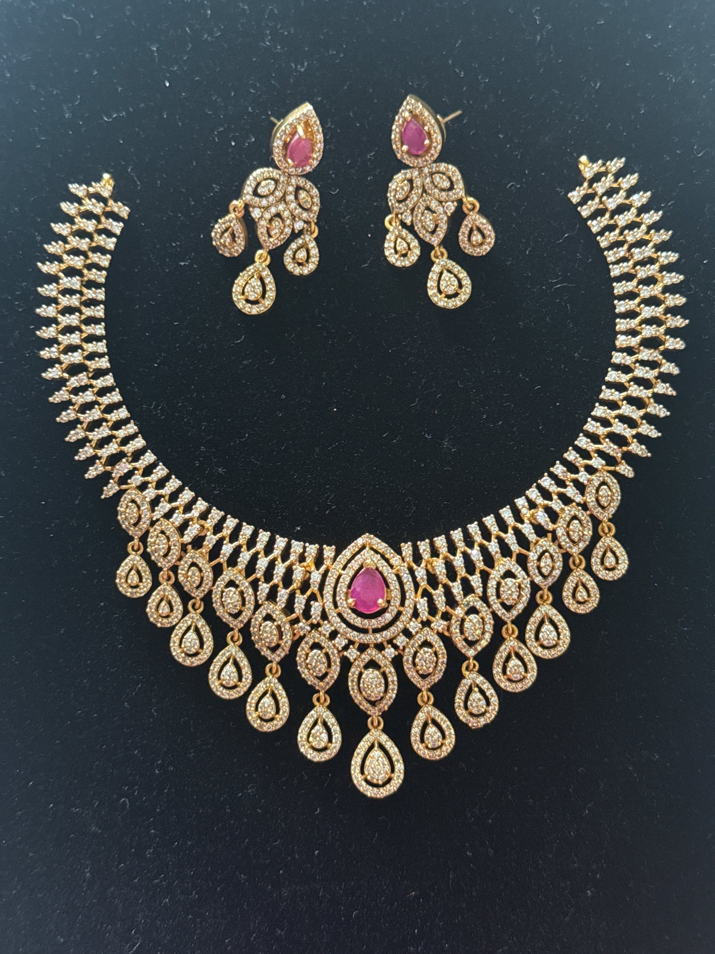 Gold-Plated changeable Necklace & Earring Set