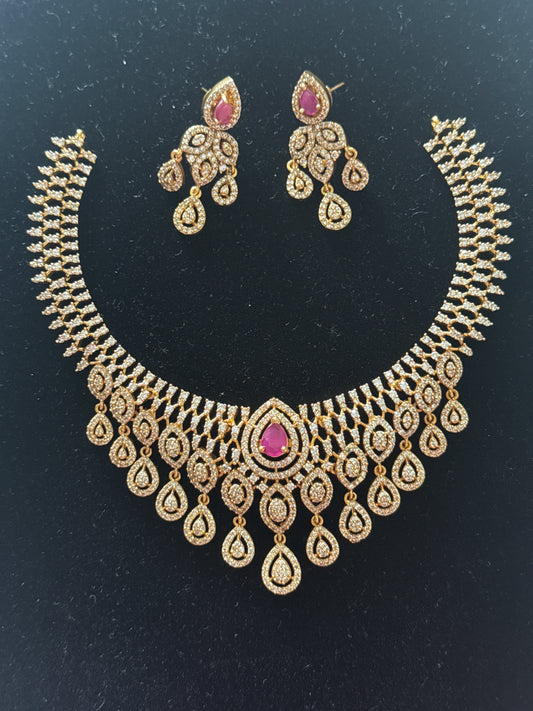 Gold-Plated changeable Necklace & Earring Set