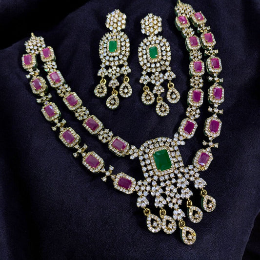 Royal Ruby & Emerald Bridal Necklace Set