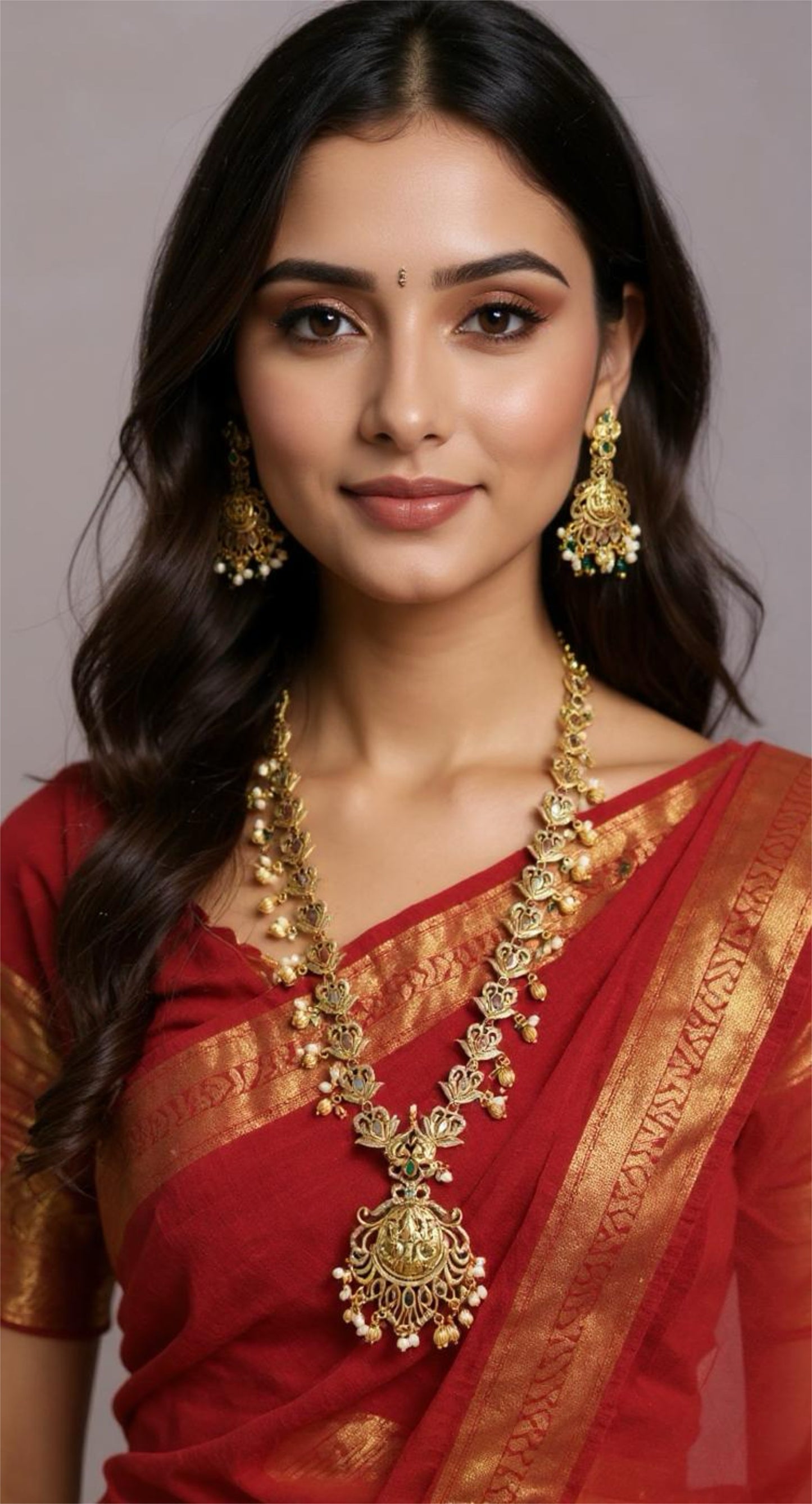 Antique Gold Lakshmi Temple Necklace Set